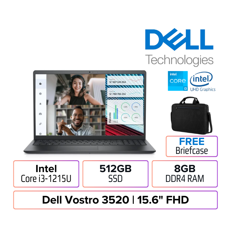 Dell Vostro 3520 | Intel Core i3 | 8GB RAM | 512GB SSD | Win 11 Pro