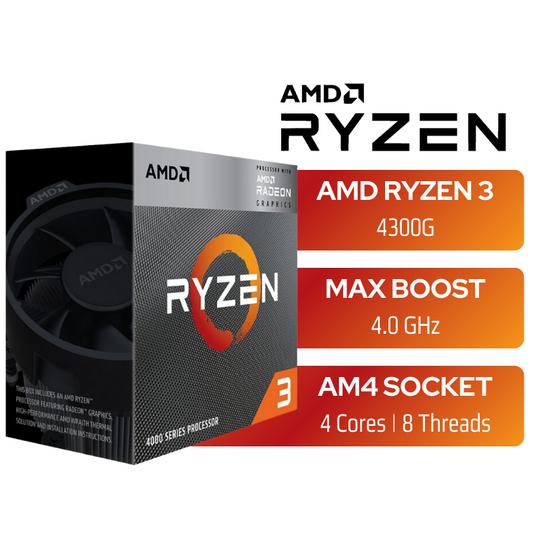 AMD RYZEN 3 4300G 6-Core 3.8 GHZ AM4 CPU