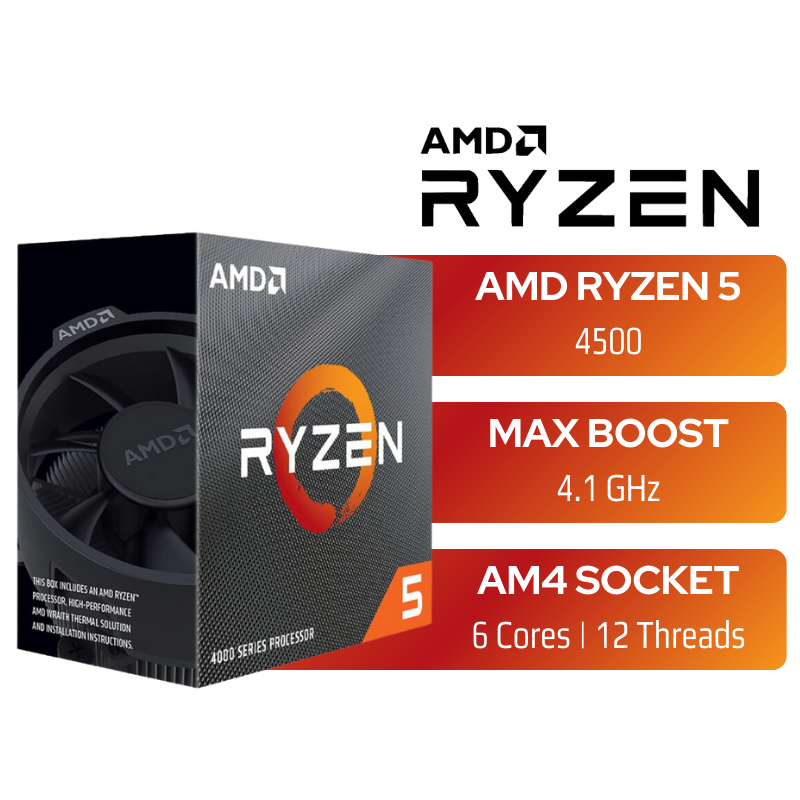 AMD RYZEN 5 4500 6-Core 3.8 GHZ AM4 CPU