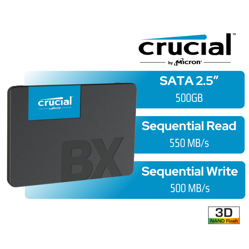 Crucial BX500 500GB 2.5″ SATA SSD