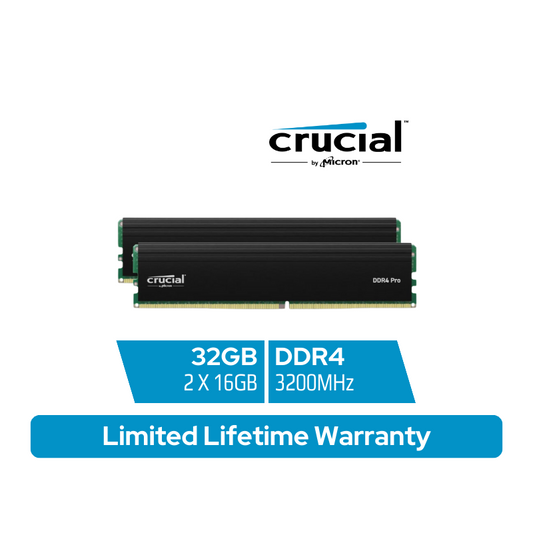 Crucial Pro 32GB Kit 3200MHz DDR4 Desktop Memory