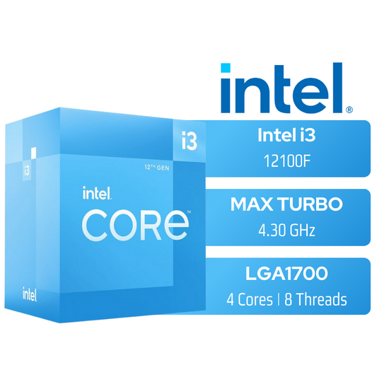 Intel 12th Gen Core i3-12100F LGA1700 3.3GHZ 4-Core CPU