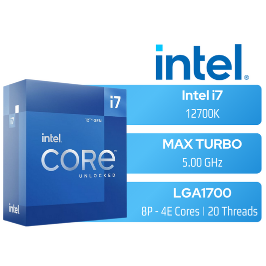 Intel 12th Gen Core i7-12700K LGA1700 2.7GHz 12-Core CPU