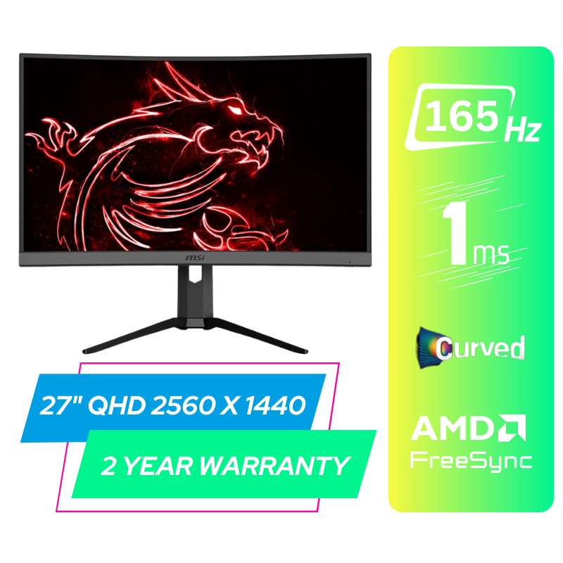 MSI MAG272CQR 27″ Curved Gaming Monitor – 165Hz