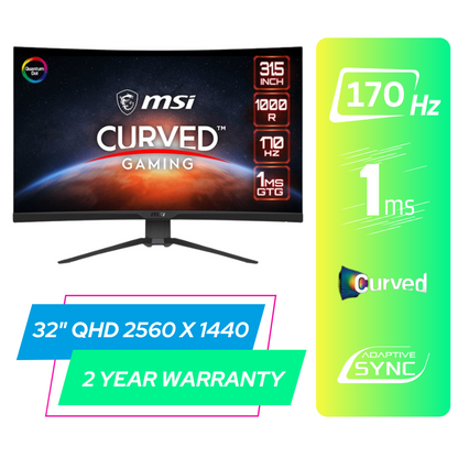 MSI MAG325CQRF QD 31.5″ Curved Gaming Monitor – 170Hz