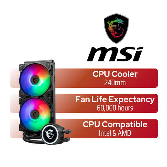 MSI MAG CoreLiquid B240mm ARGB Liquid CPU Cooler