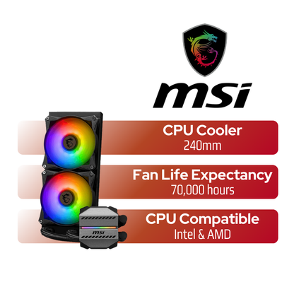 MSI MAG CoreLiquid M 240mm ARGB Liquid CPU Cooler