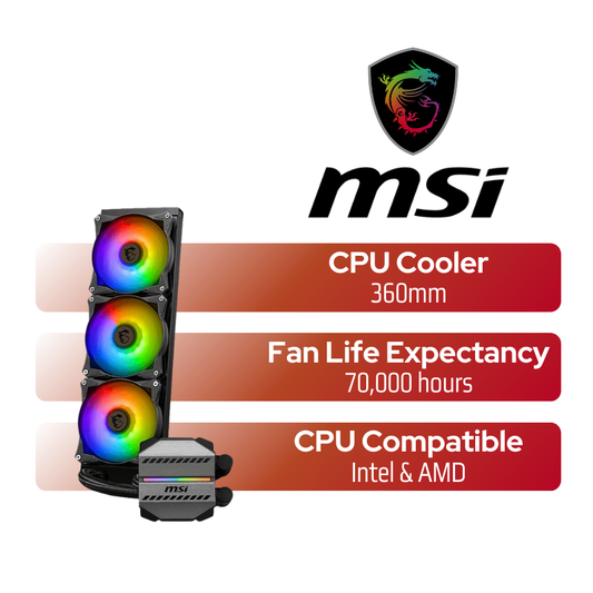 MSI MAG CoreLiquid M 360mm ARGB Liquid CPU Cooler